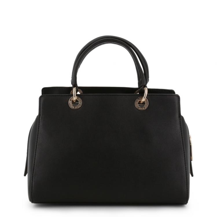 Pre Owned Versace Jeans Black Synthetic Leather Top Handle Bag
