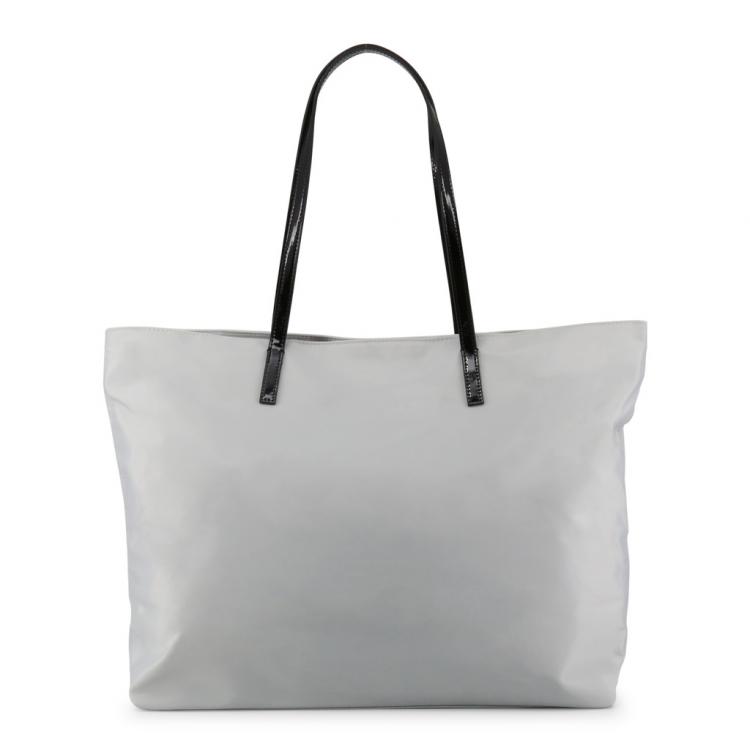 Pre Owned Versace Jeans Gray Synthetic Leather Shopping Tote Bag