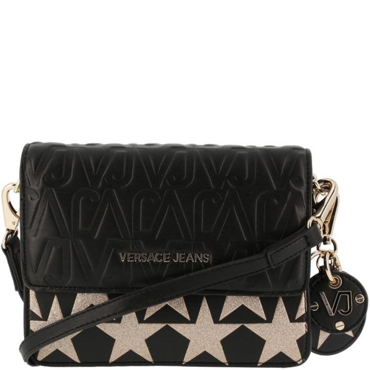 versace jeans black purse