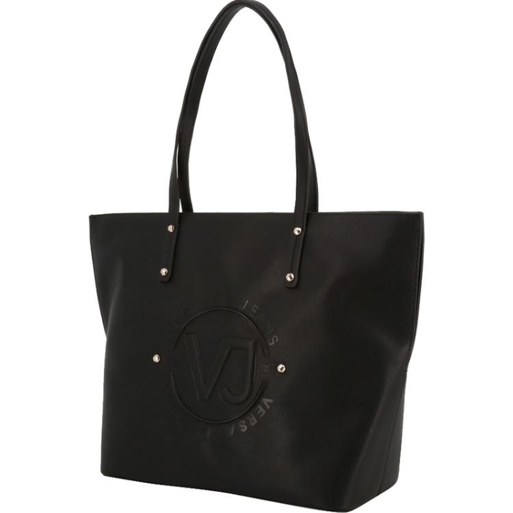 مملوكة مسبقًا Versace Jeans Black Faux Leather Shopping Tote