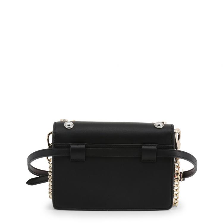مملوكة مسبقًا Versace Jeans Black Faux Leather Embellished Crossbody Bag