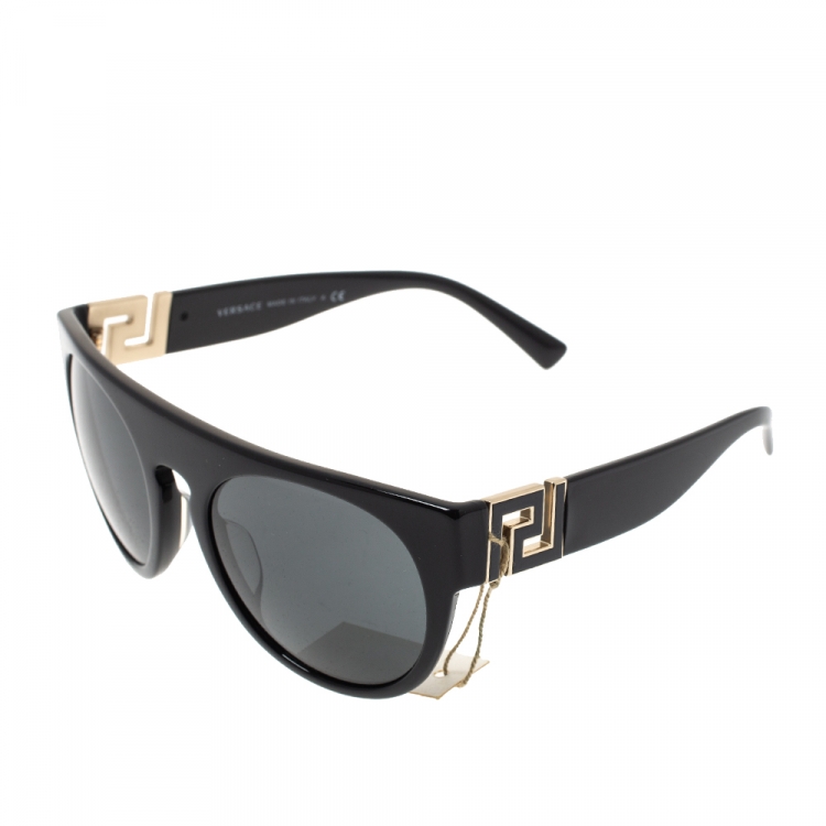 Pre Owned Versace Black MOD. 4333-A Round Sunglasses