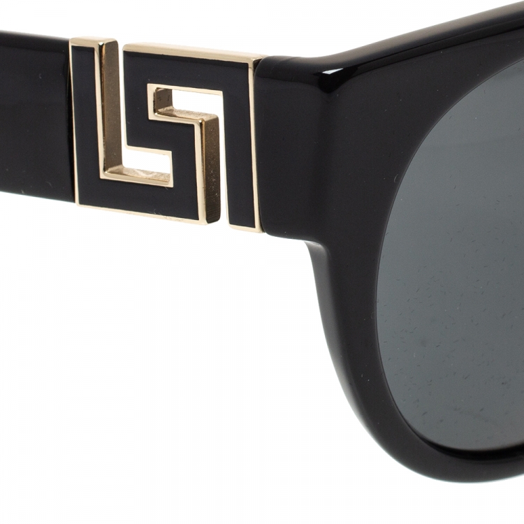 Pre Owned Versace Black MOD. 4333-A Round Sunglasses