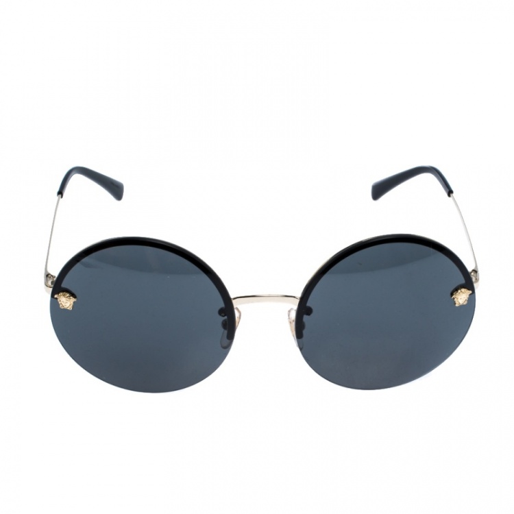 Versace Gold/Black MOD 2176 Medusa Rimless Round Sunglasses Versace | TLC