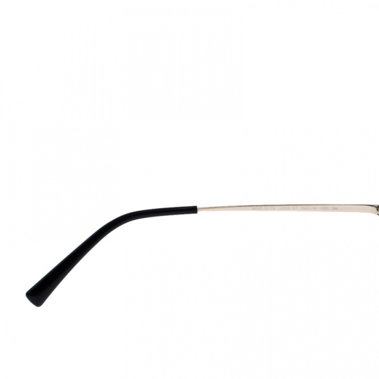 Pre Owned Versace Gold/Black MOD 2176 Medusa Rimless Round Sunglasses