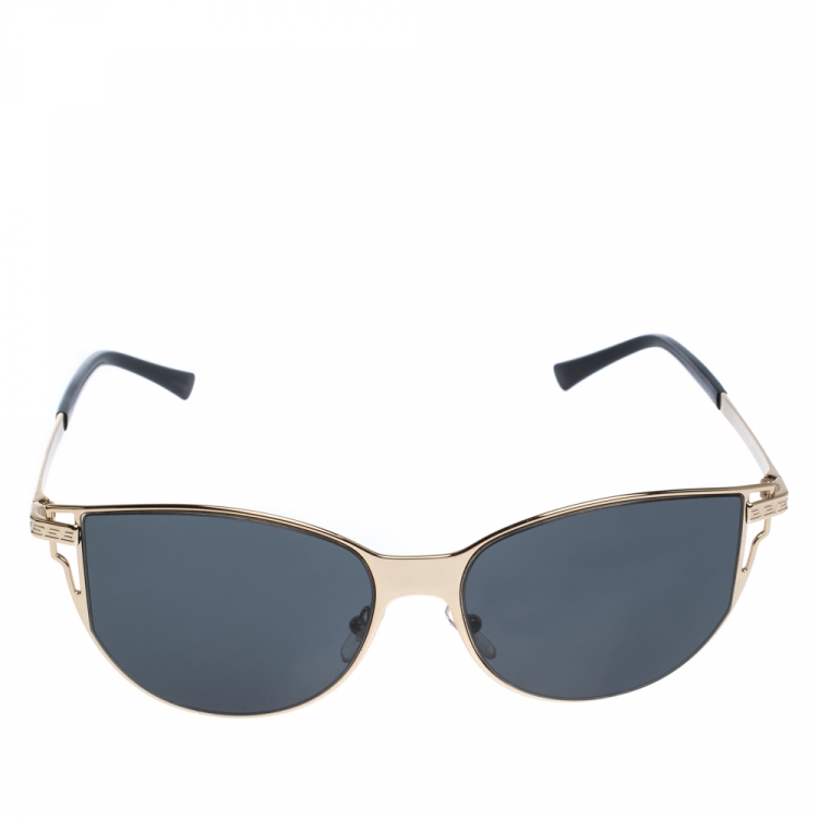 Pre Owned Versace Gold/Black MOD 2211 Sunglasses