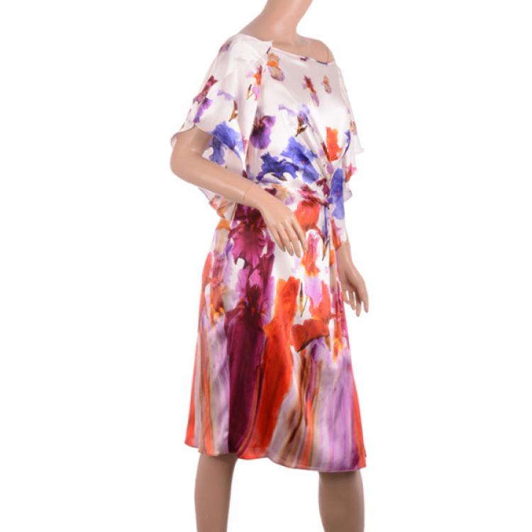 Pre Owned Versace Silk Printed Dress L