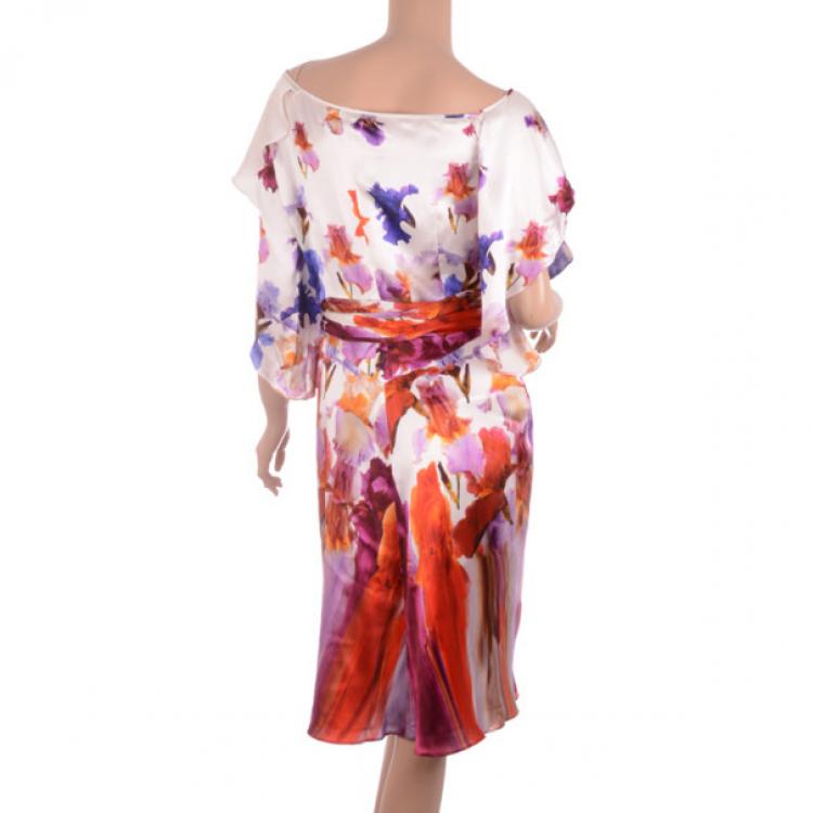 Pre Owned Versace Silk Printed Dress L