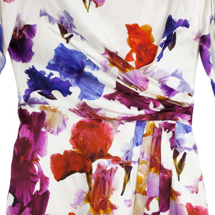 Pre Owned Versace Silk Printed Dress L