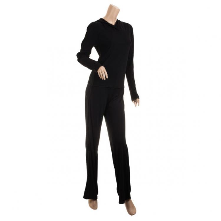 Pre Owned Versace Black Lounge Top and Pant Set