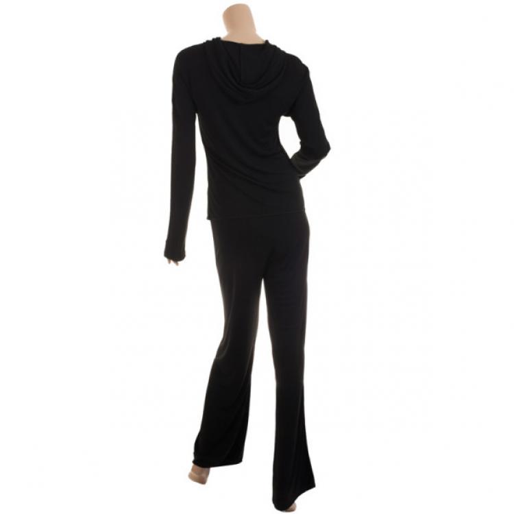 Pre Owned Versace Black Lounge Top and Pant Set