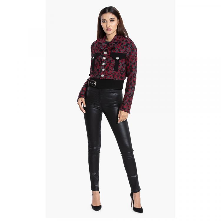 Pre Owned Versace Red Versus Gianni Printed Jacket S (IT 40)