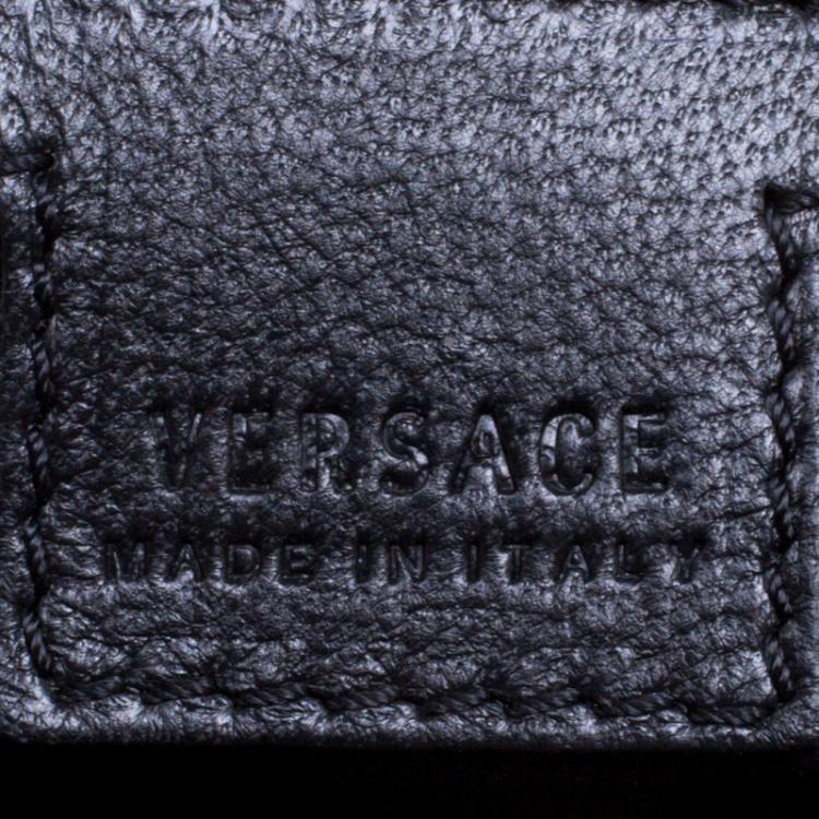 Pre Owned Versace Black/Pink Quilted Barocco Leather Top Handle Bag
