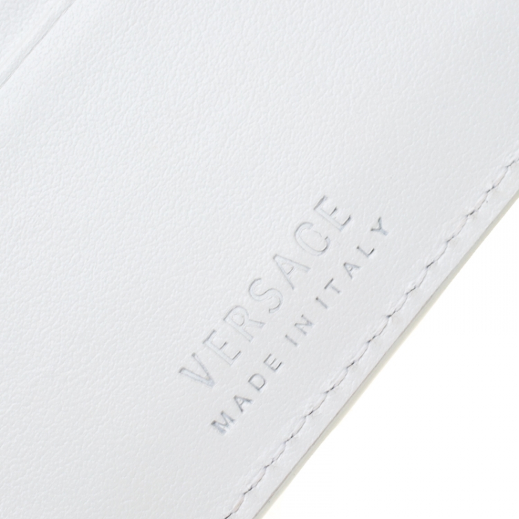 Pre Owned Versace White Leather Card Case