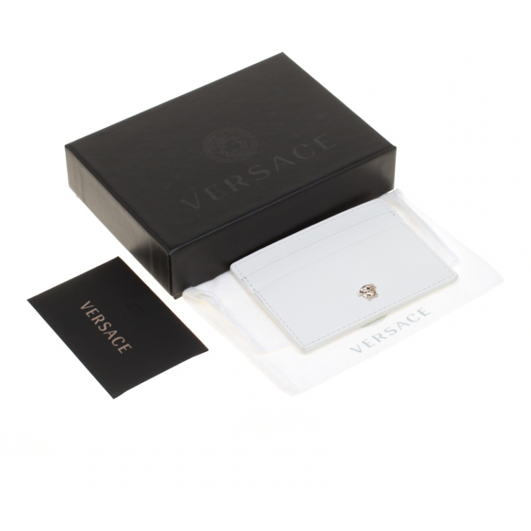 Pre Owned Versace White Leather Card Case