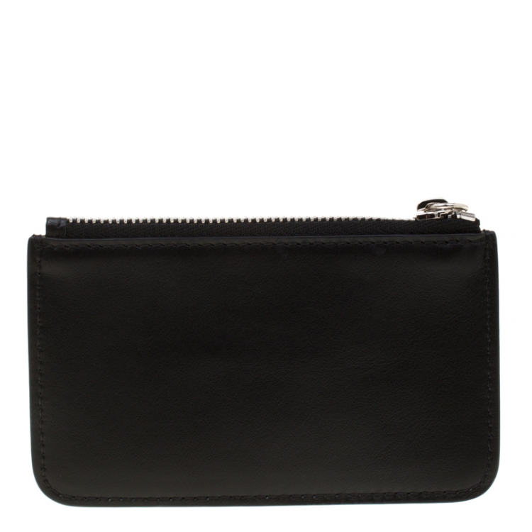 Pre Owned Versace Black Leather Coin Purse