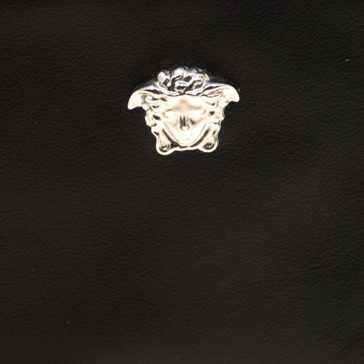Pre Owned Versace Black Leather Coin Purse