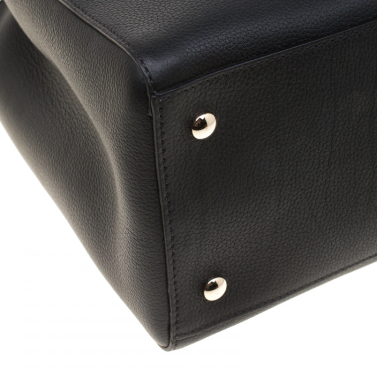 Pre Owned Versace Black Leather Palazzo Medusa Tote