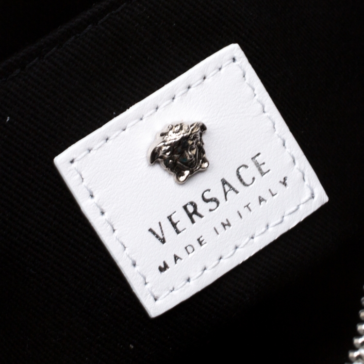 Pre Owned Versace White Leather Palazzo Medusa Camera Crossbody Bag