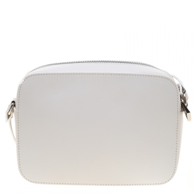 Pre Owned Versace White Leather Palazzo Medusa Camera Crossbody Bag