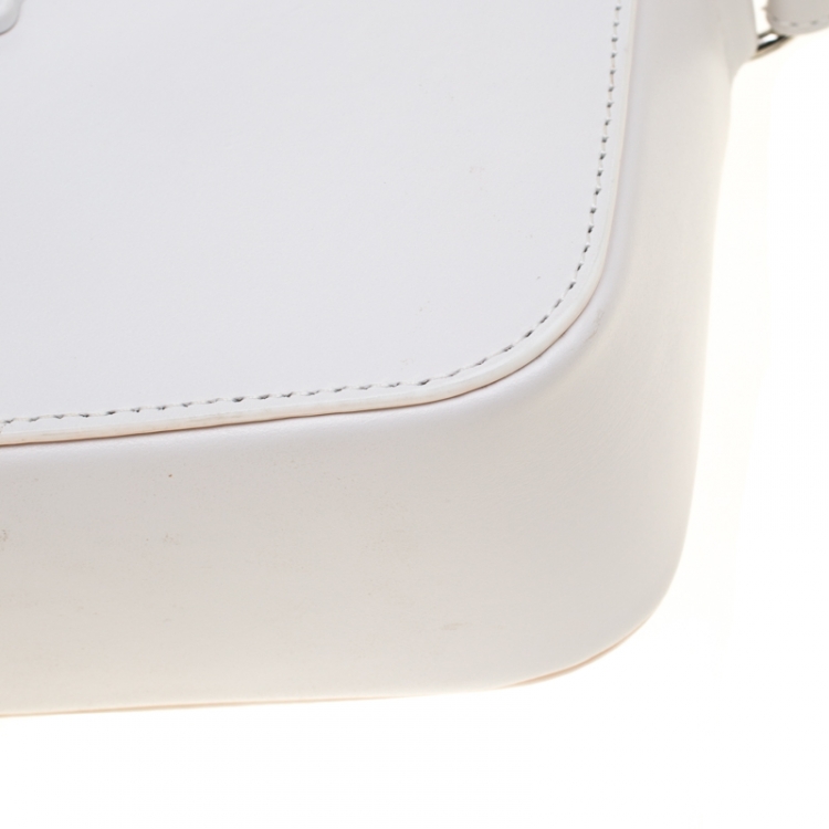 Pre Owned Versace White Leather Palazzo Medusa Camera Crossbody Bag