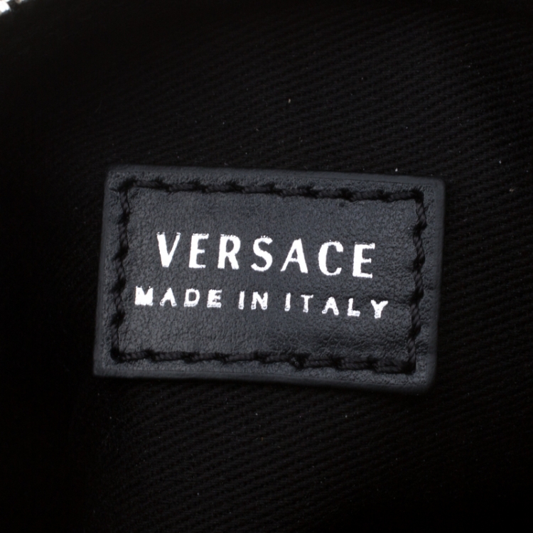 Pre Owned Versace Black Leather Medusa Pochette
