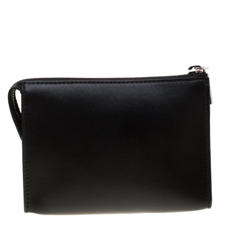 Pre Owned Versace Black Leather Medusa Pochette