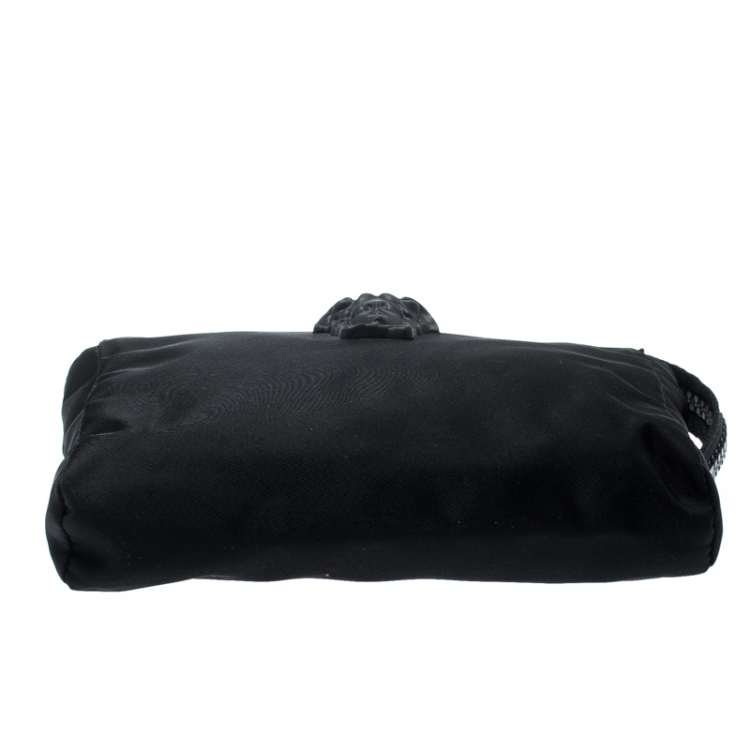 Pre Owned Versace Black Nylon Medusa Pochette