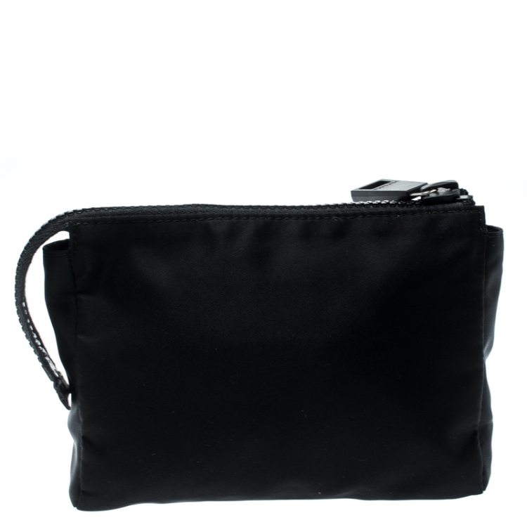 Pre Owned Versace Black Nylon Medusa Pochette