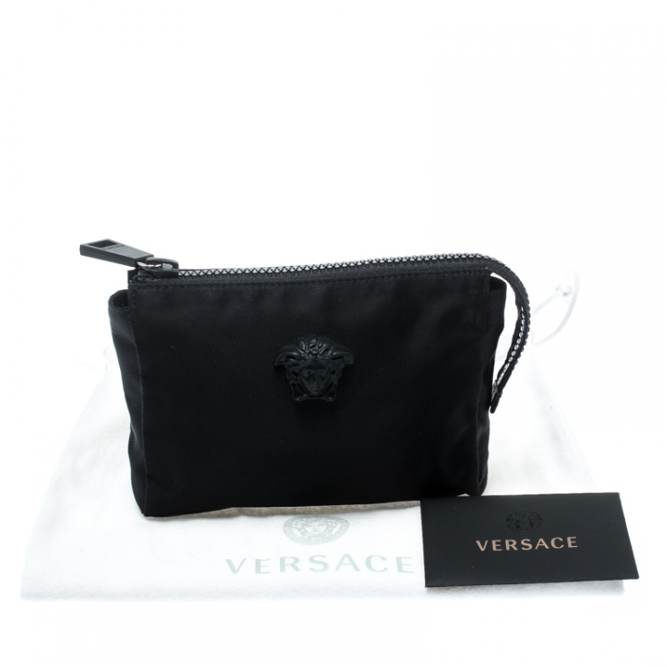 Pre Owned Versace Black Nylon Medusa Pochette