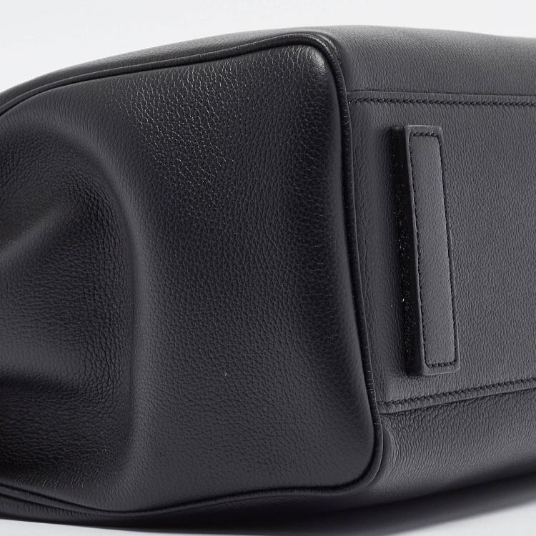 Pre Owned Versace Black Leather Large La Medusa Top Handle Bag