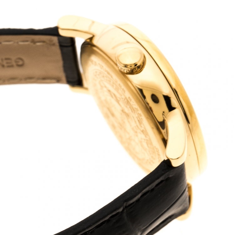 Pre Owned Versace White Mother of Pearl Gold Plated Steel VQA Women's Wristwatch 33 mm
