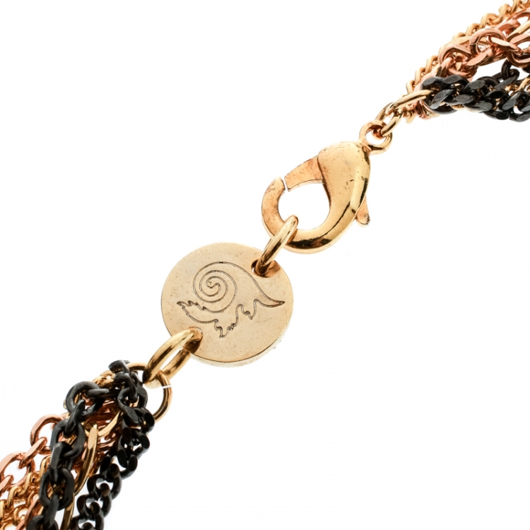 Pre Owned Versace Three Tone Metal Multi Chain Belt / Necklace