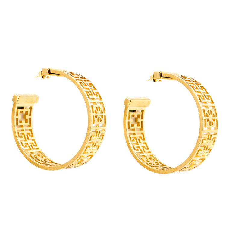 【VERSACE】gold-tone hoop イヤリング Versace Hoop Earrings Gold | VERSACE US
