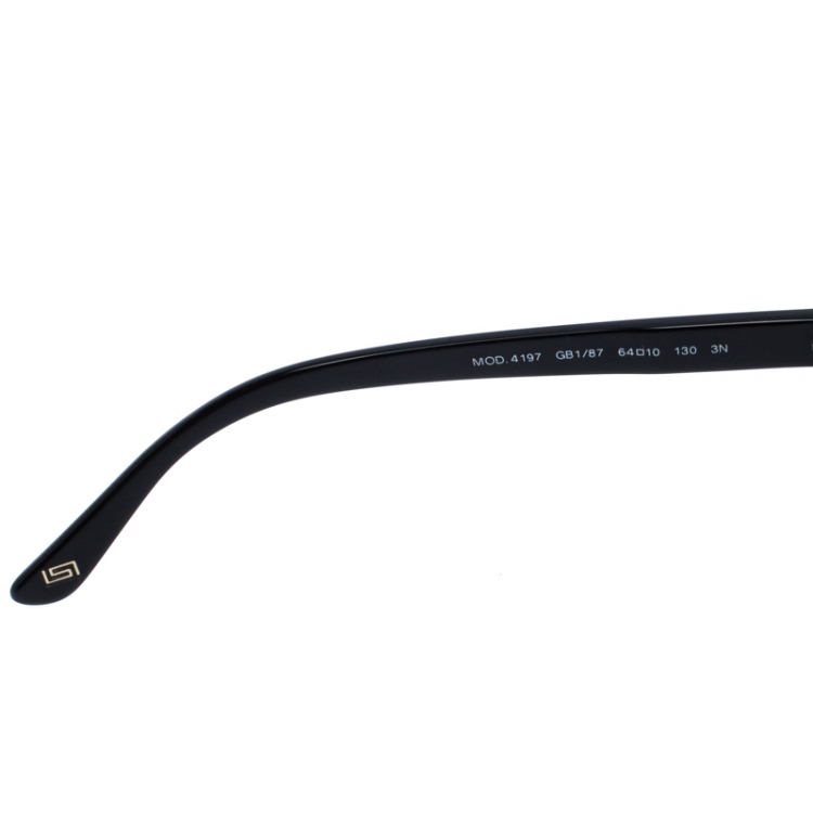Pre Owned Versace Black MOD 4197 Aviator Sunglasses