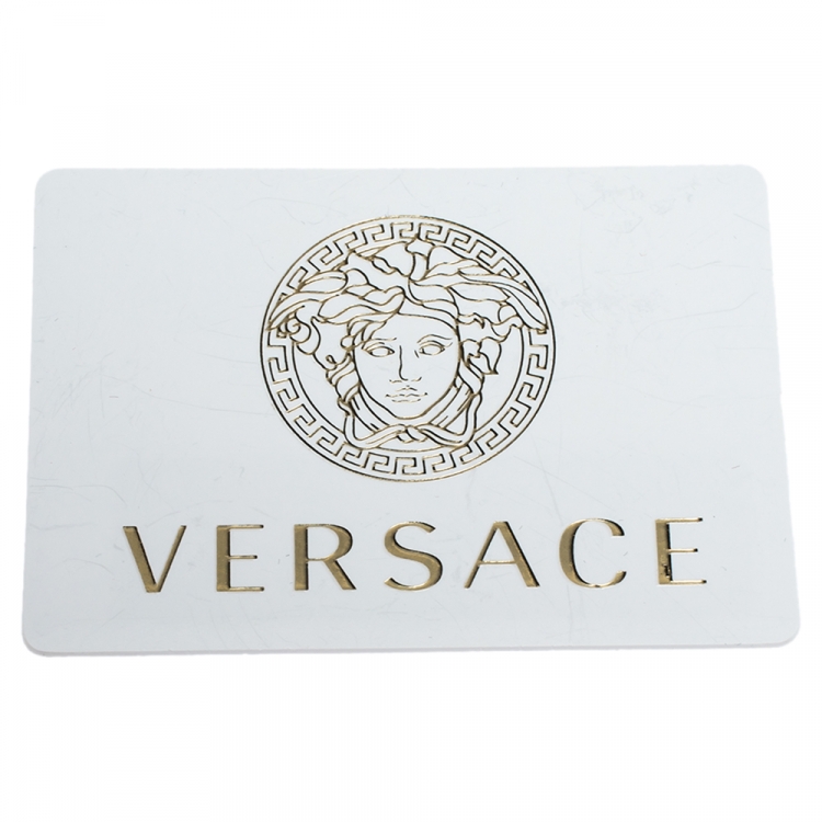 Pre Owned Versace Gold Tone Crystal Tiered Medusa Pendant Adjustable Necklace