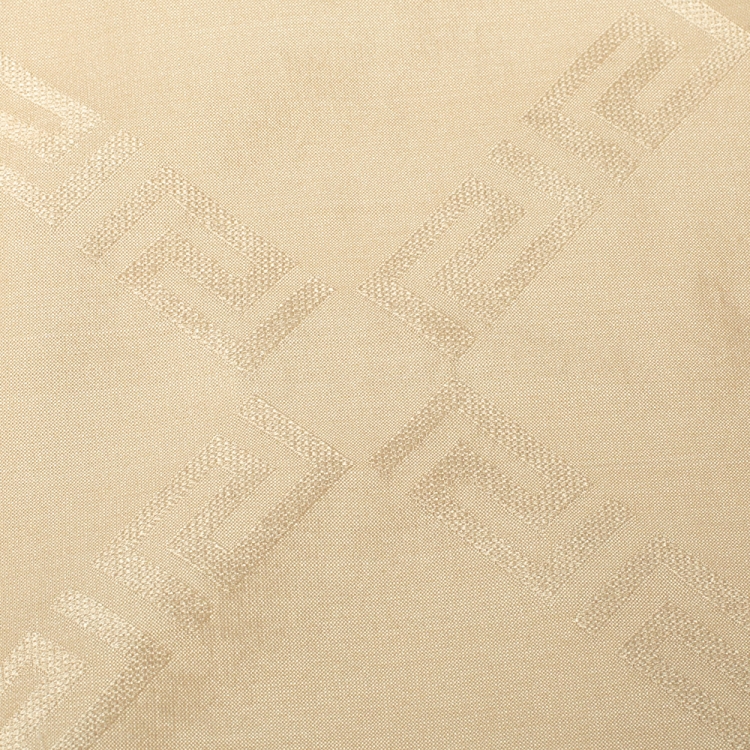 Pre Owned Versace Cream Greca Patterned Silk Scarf
