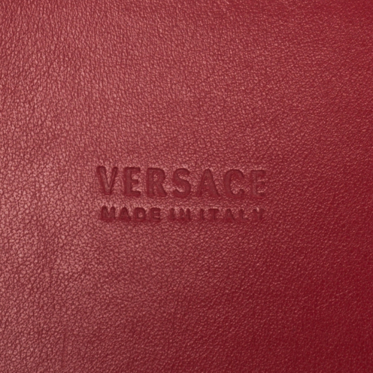 Pre Owned Versace Red Suede Wide Waist Buckle Belt 70CM