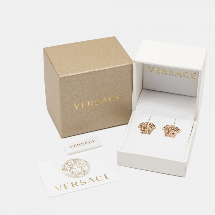 Pre Owned Versace Medusa Sterling Silver Stud Earrings