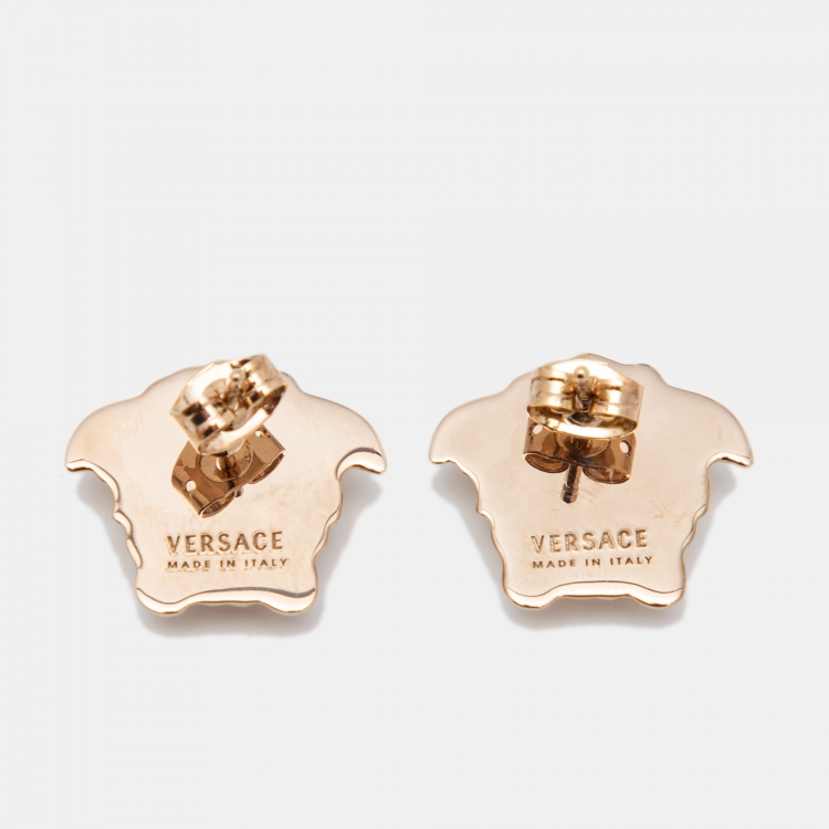 Pre Owned Versace Medusa Sterling Silver Stud Earrings