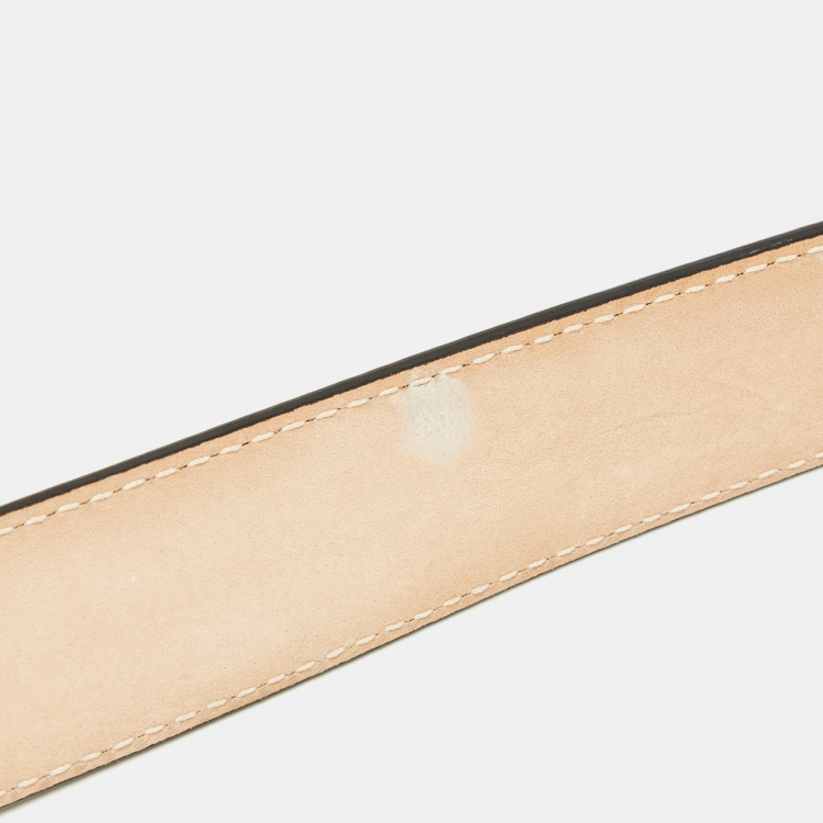 Pre Owned Versace Pink Leather Medusa Head Buckle Belt 85CM