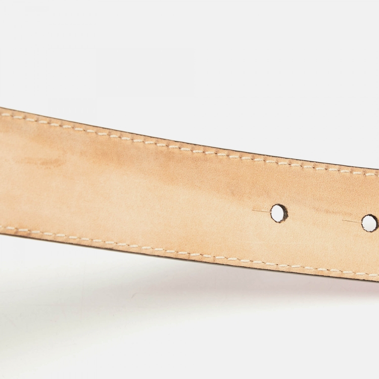 Pre Owned Versace Pink Leather Medusa Head Buckle Belt 85CM