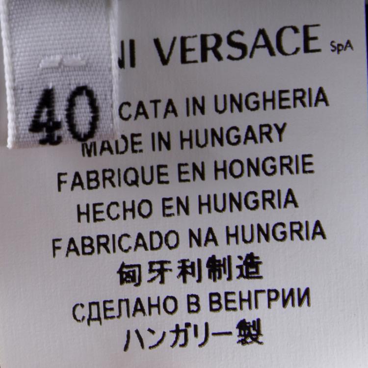 Pre Owned Versace Black Logo Detail High Waist Pencil Skirt S