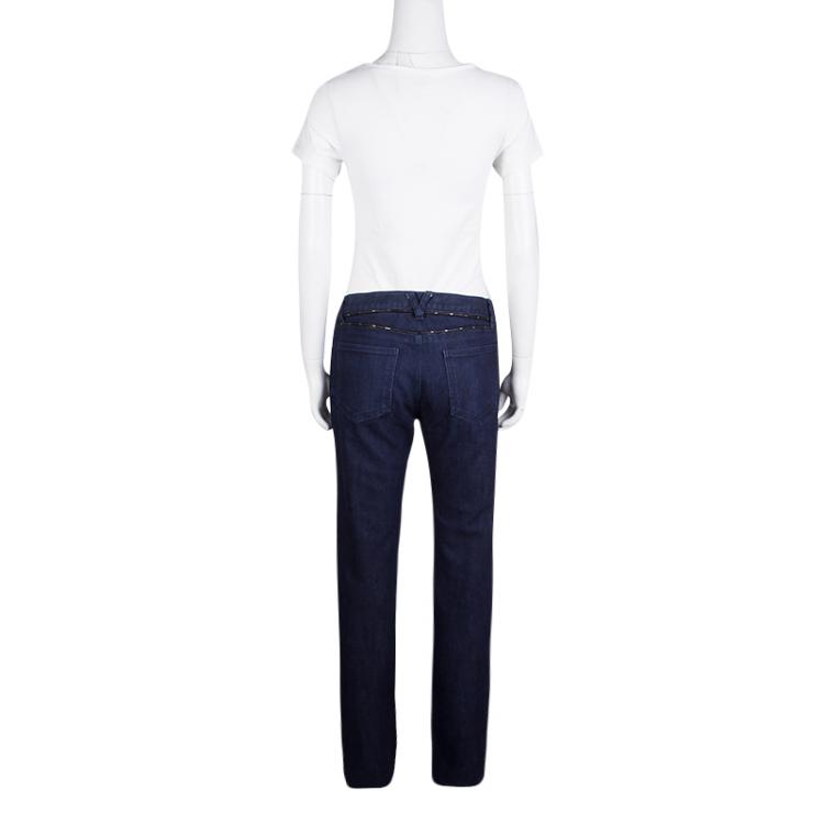 Pre Owned Versace Collection Indigo Dark Wash Denim Straight Fit Jeans M