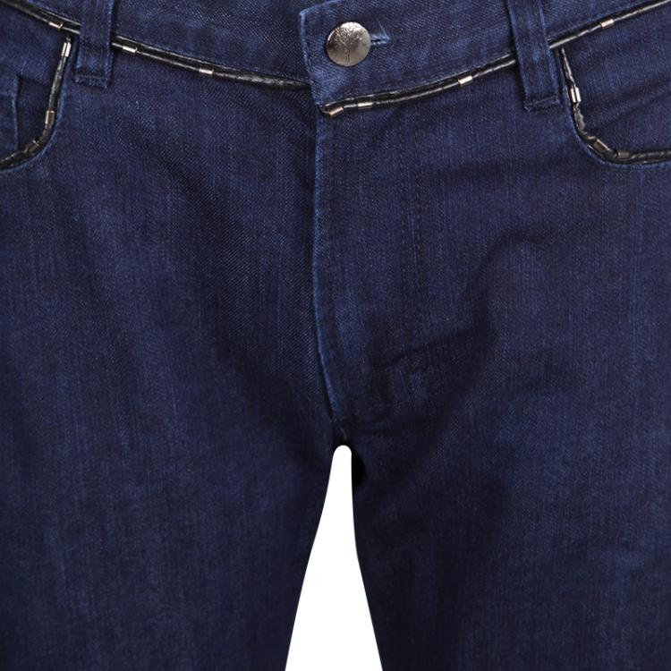 Pre Owned Versace Collection Indigo Dark Wash Denim Straight Fit Jeans M