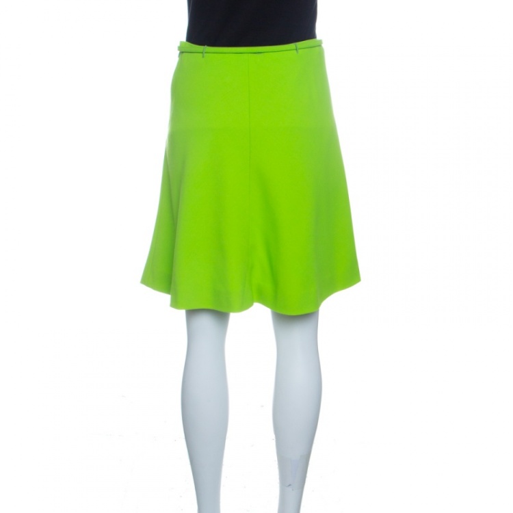 Pre Owned Gianni Versace Green Belted Mini Skirt M