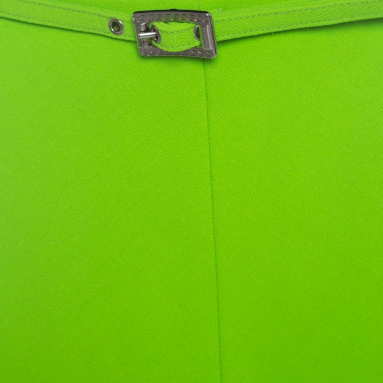 Pre Owned Gianni Versace Green Belted Mini Skirt M