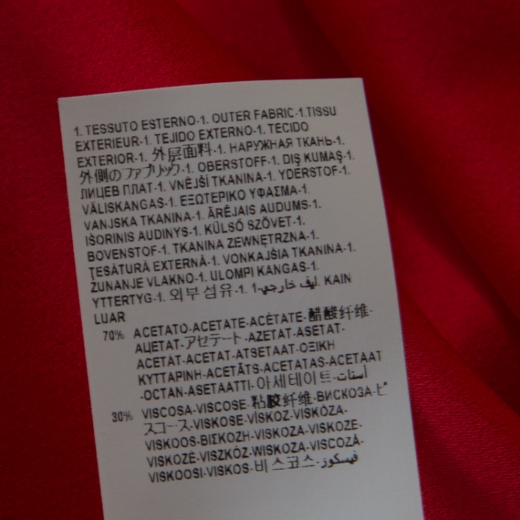 Pre Owned Versus Versace Red Crepe Medusa Button Detail Long Sleeve Blouse M