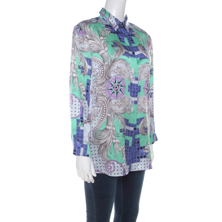 Versace Baroque Print Belted Silk Shirt Dress – Boutique LUC.S