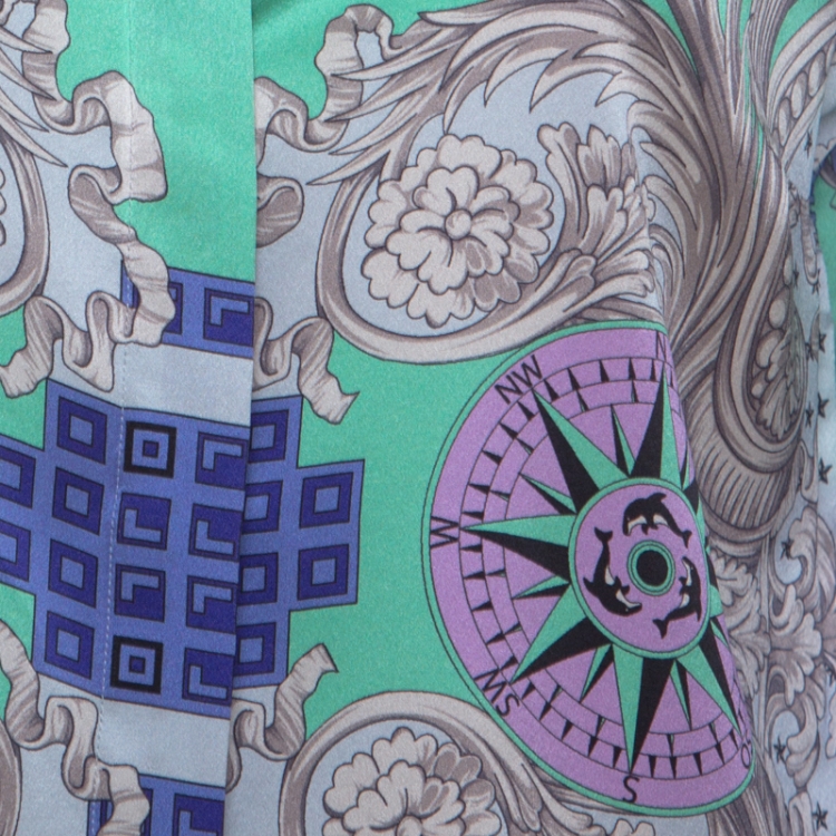 Pre Owned Versace Collection Multicolor Baroque Printed Silk Shirt M 